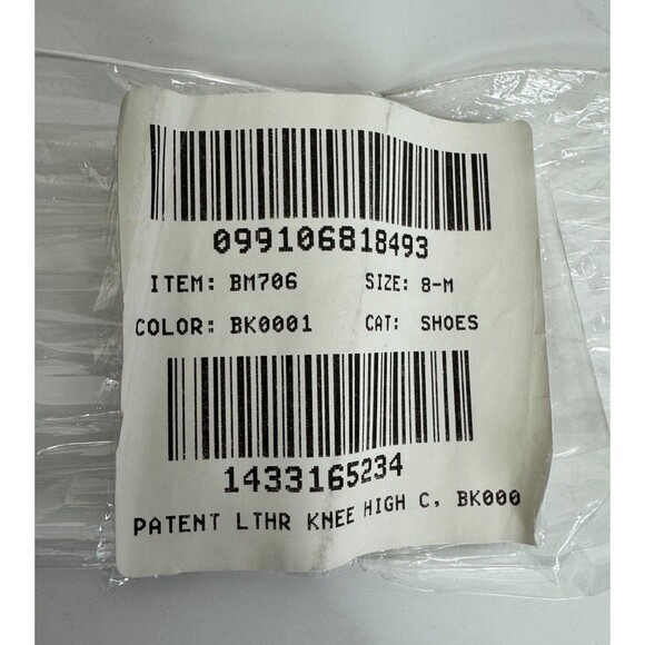 J.Crew Size 8M Italian Leather Knee High Boots Black Patent Leather Glossy NWB - Picture 12 of 13